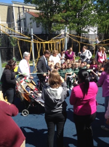 Ribbon cutting with local children!